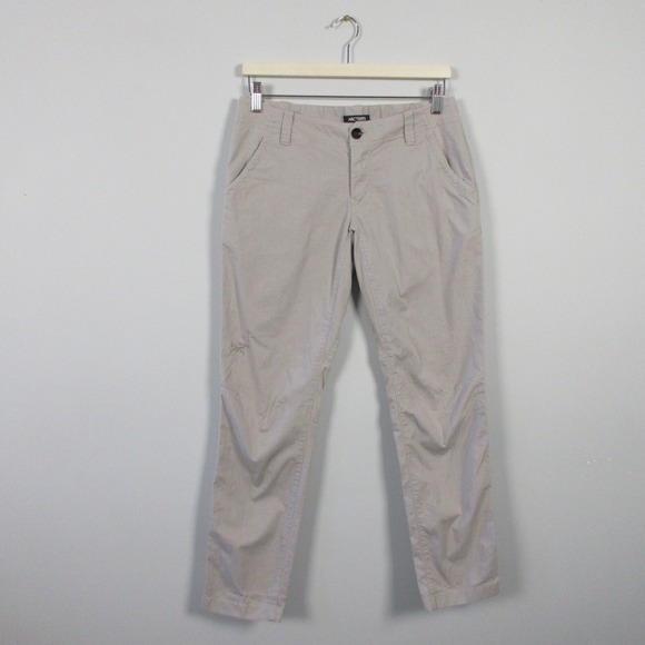 Arc'teryx Straight Leg Pants Women 6 Grey Cotton Blend Hiking Outdoor Casual 280 - Picture 1 of 13